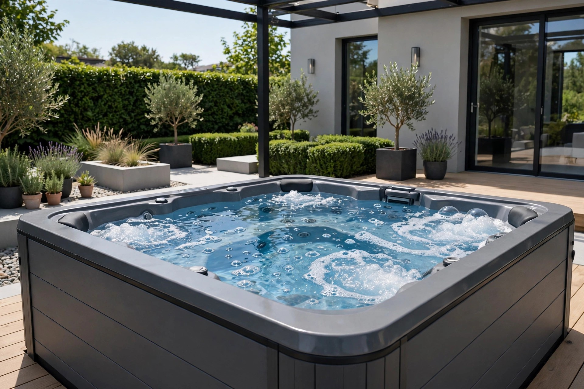 Luxury jakuzzi kertben - saját kép - jakuzzi tisztítás országos kiszállás