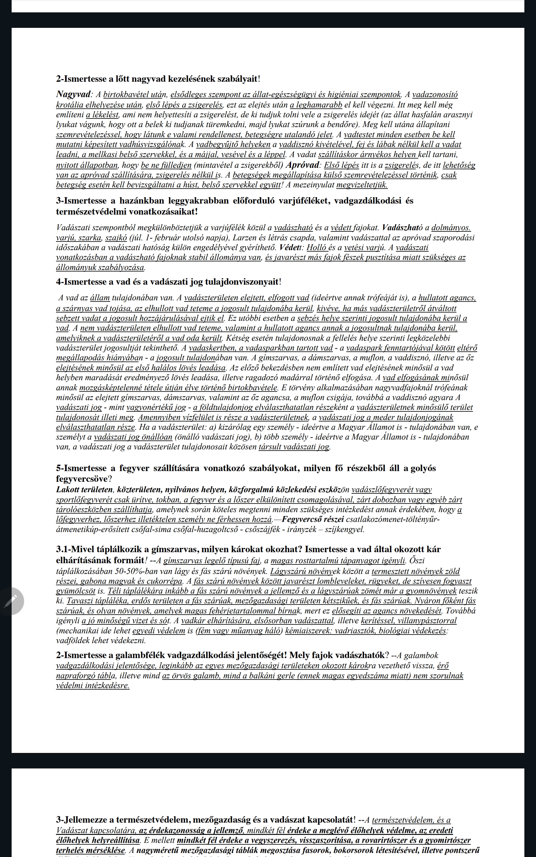 Vadbetegségek vadászvizsga tételek kidolgozva